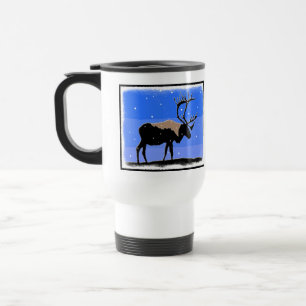 Caribou in Winter - Original Wildlife Art Travel Mug