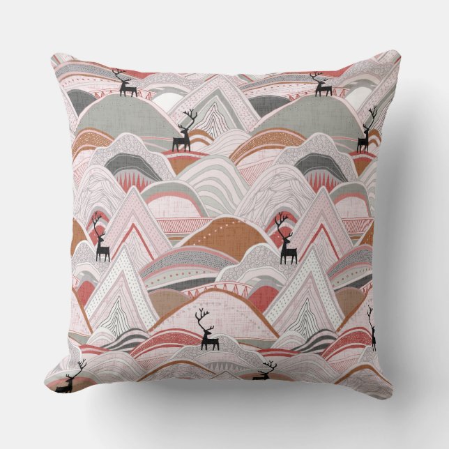 caribou mountains sienna throw pillow (Front)