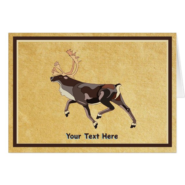 Caribou/Reindeer d'art populaire (Devant horizontal)