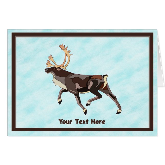 Caribou/Reindeer d'art populaire (Devant horizontal)