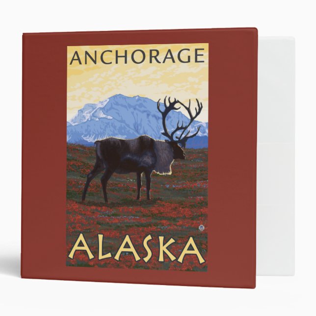 Caribou Scene - Anchorage, Alaska Binder (Front/Inside)