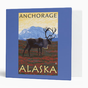 Caribou Scene - Anchorage, Alaska Binder