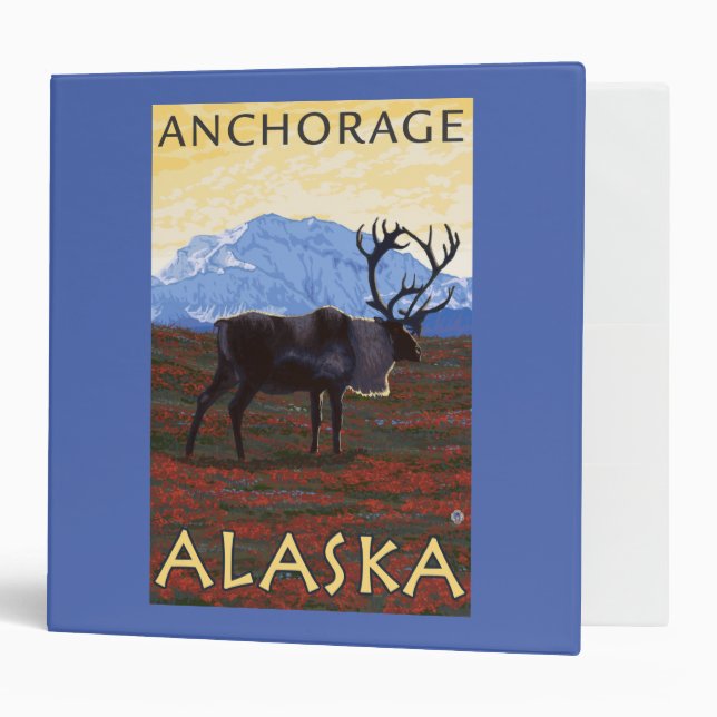 Caribou Scene - Anchorage, Alaska Binder (Front/Inside)