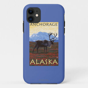 Caribou Scene - Anchorage, Alaska iPhone 11 Case