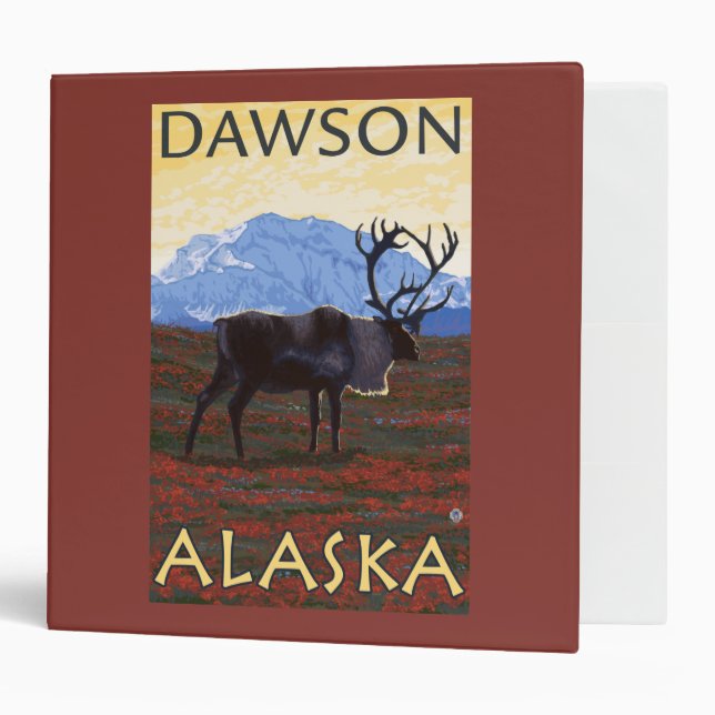 Caribou Scene - Dawson, Alaska Binder (Front/Inside)