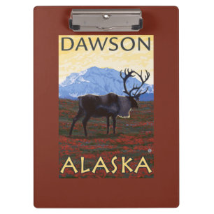 Caribou Scene - Dawson, Alaska Clipboard