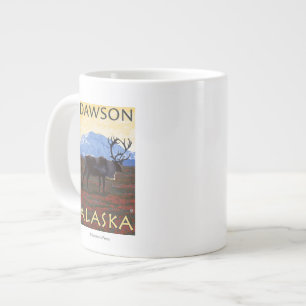 Caribou Scene - Dawson, Alaska Large Coffee Mug