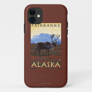 Caribou Scene - Fairbanks, Alaska iPhone 11 Case
