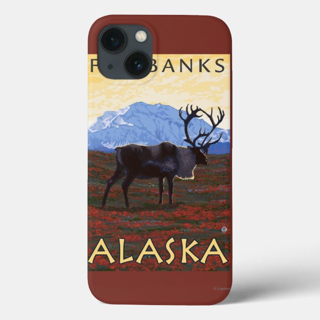 Caribou Scene - Fairbanks, Alaska Case-Mate iPhone Case (Back)