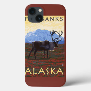 Caribou Scene - Fairbanks, Alaska iPhone 13 Case