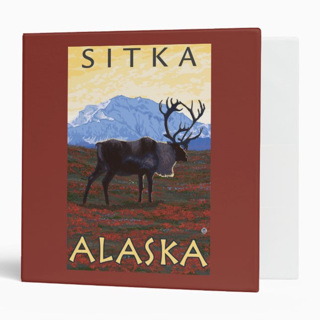 Caribou Scene - Sitka, Alaska Binder (Front/Inside)