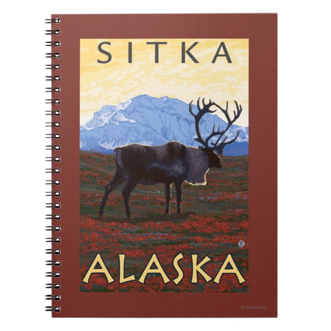 Caribou Scene - Sitka, Alaska Notebook (Front)