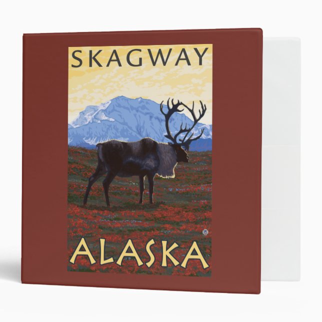 Caribou Scene - Skagway, Alaska Binder (Front/Inside)