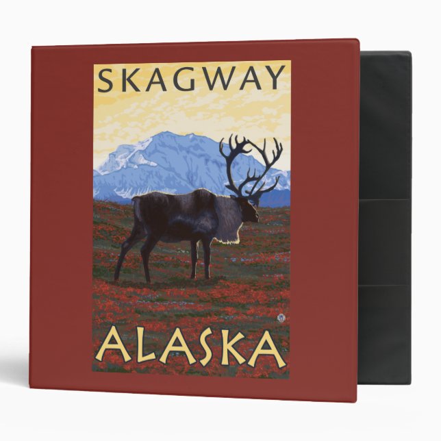 Caribou Scene - Skagway, Alaska Binder (Front/Inside)