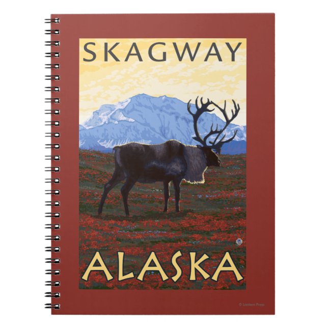 Caribou Scene - Skagway, Alaska Notebook (Front)