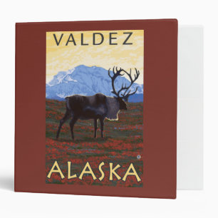 Caribou Scene - Valdez, Alaska Binder