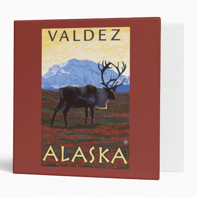 Caribou Scene - Valdez, Alaska Binder (Front/Inside)