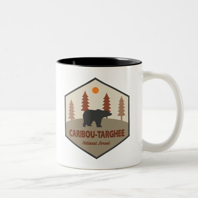 Caribou-Targhee National Forest Bear Two-Tone Coffee Mug (Right)