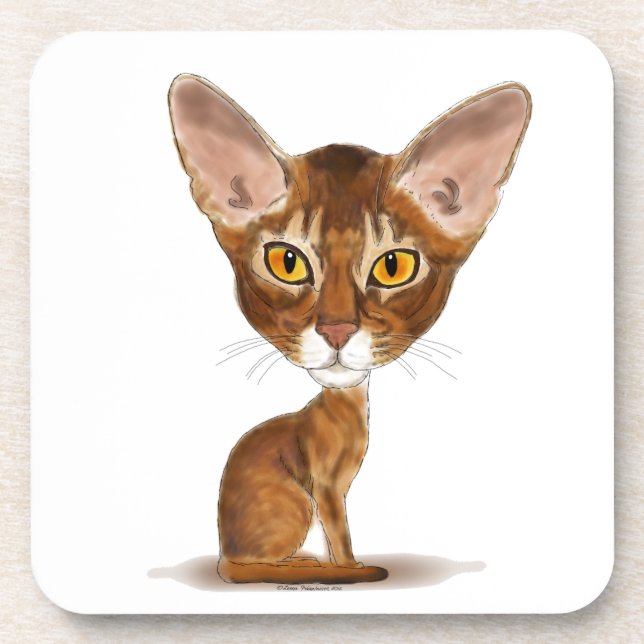 Caricature Abyssinian Coaster (Front)