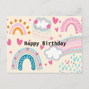 Caricature adorable arc-en-ciel Cartes postales An