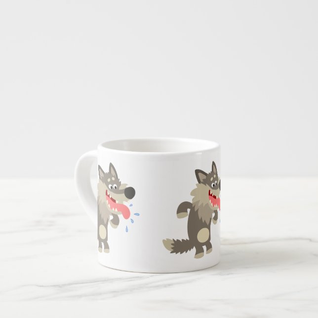 Caricature adorable Wolf Espresso Mug (Devant gauche)