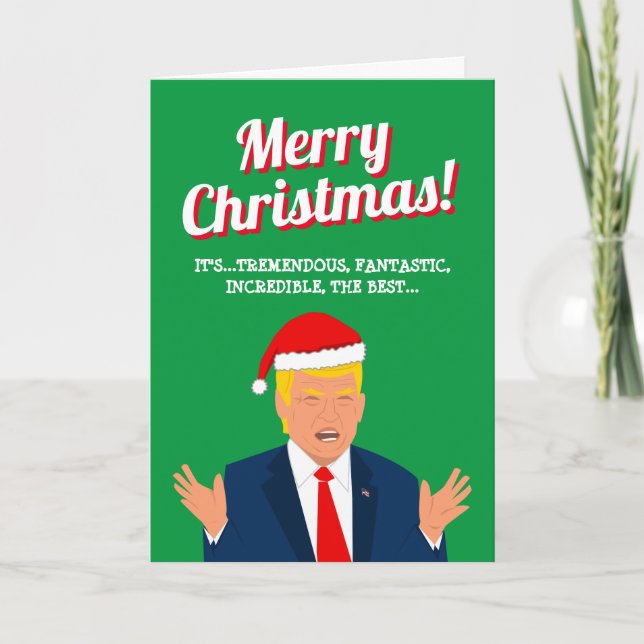 Caricature amusante de Trump carte de voeux de Noë (Devant)
