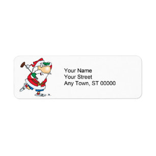 caricature amusante golfeur santa claus