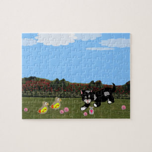 Caricature Animaux dans le Puzzle Jardin