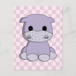 Caricature bébé hippo enfant carte postale