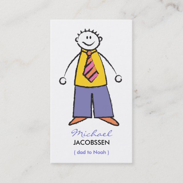 Caricature Bonne Famille Père De Garçon Carte D'Ap (Devant)