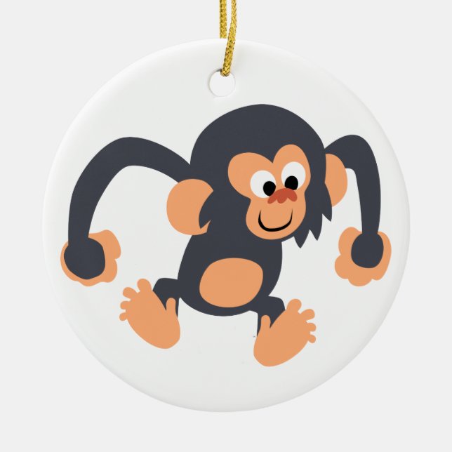 Caricature Bouncon Chimpanzé Ornement (Devant)
