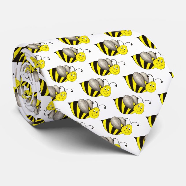 Caricature Bumblebee Jaune Noir Abeilles Cravate d (Roulé)