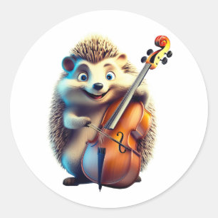 Caricature, Cartoon, Illustration  A musical  Classic Round Sticker