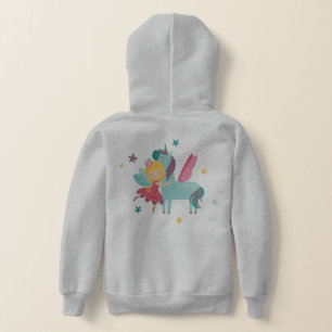 Caricature colorée fée et licorne