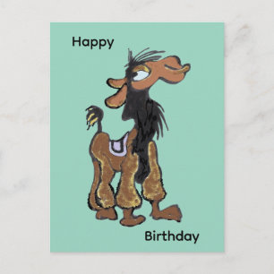 Caricature Cute Llama Bonne Carte Postale Annivers