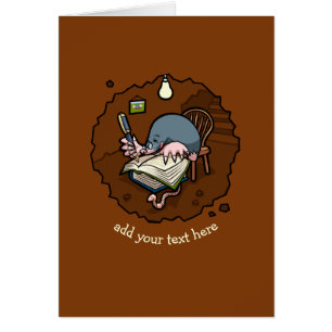 Caricature Cute Mole Novelist Livre D'Écriture Dan