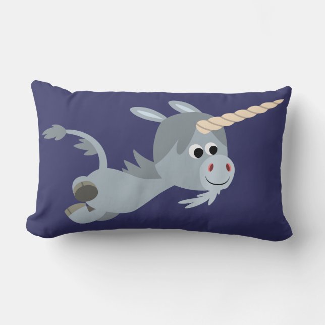 Caricature Cute Unicorn Dans Un Coussin Vite (Recto)