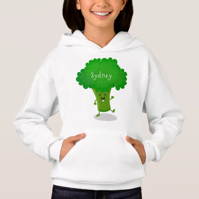 Caricature de brocoli dansant Cute kawaii (Devant)