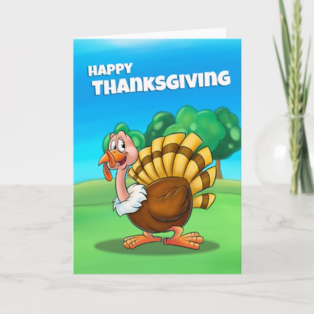 Caricature de carte bon thanksgiving (Devant)