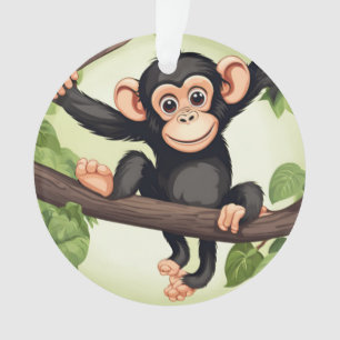 Caricature de chimpanzé fou mignon