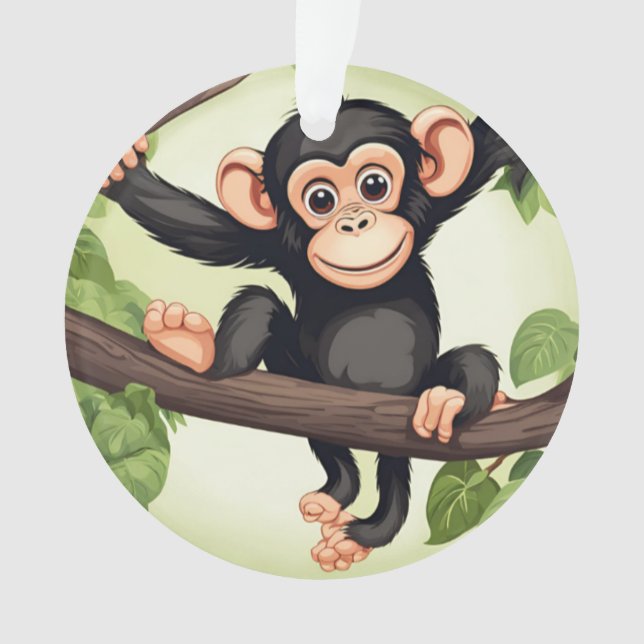 Caricature de chimpanzé fou mignon (devant)