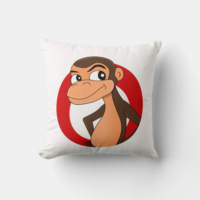 Caricature de chimpanzé lancer oreiller (Recto)