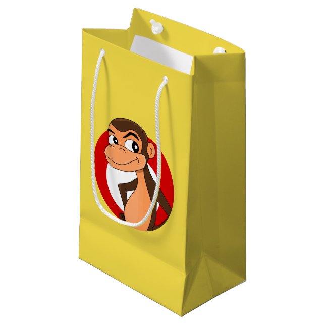 Caricature de chimpanzé petit sac cadeau (Devant Angle)