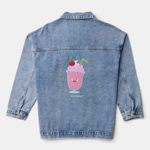 Caricature de crème glacée de fraise mignonne