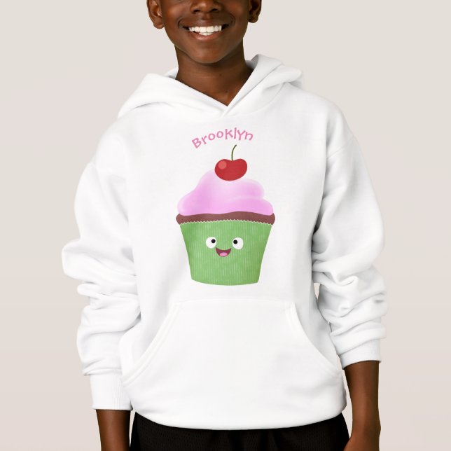 Caricature de cupcake joyeux (Devant)