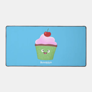 Caricature de cupcake joyeux