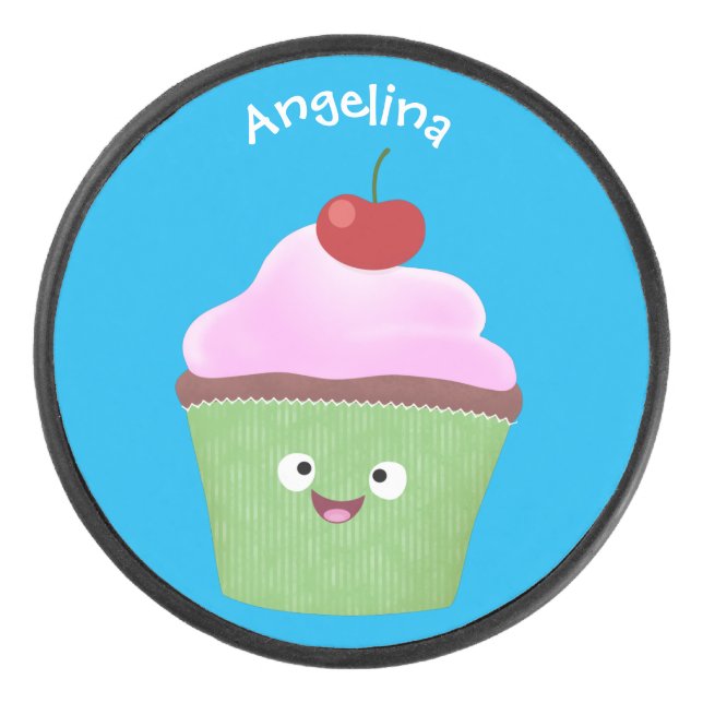 Caricature de cupcake joyeux (Devant)