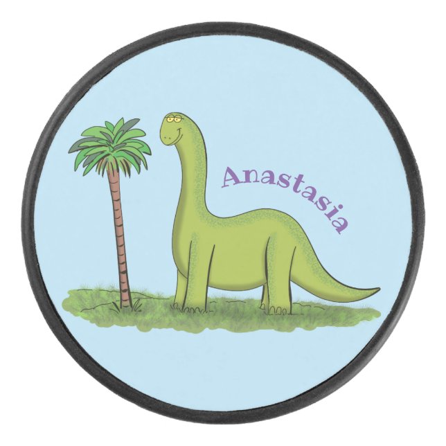 Caricature de dinosaure de brontosaurus vert migno (Devant)
