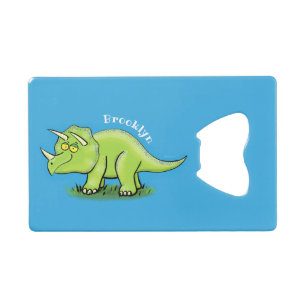 Caricature de dinosaure de triceratops vert mignon