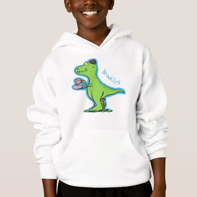 Caricature de dinosaure vert t rex (Devant)